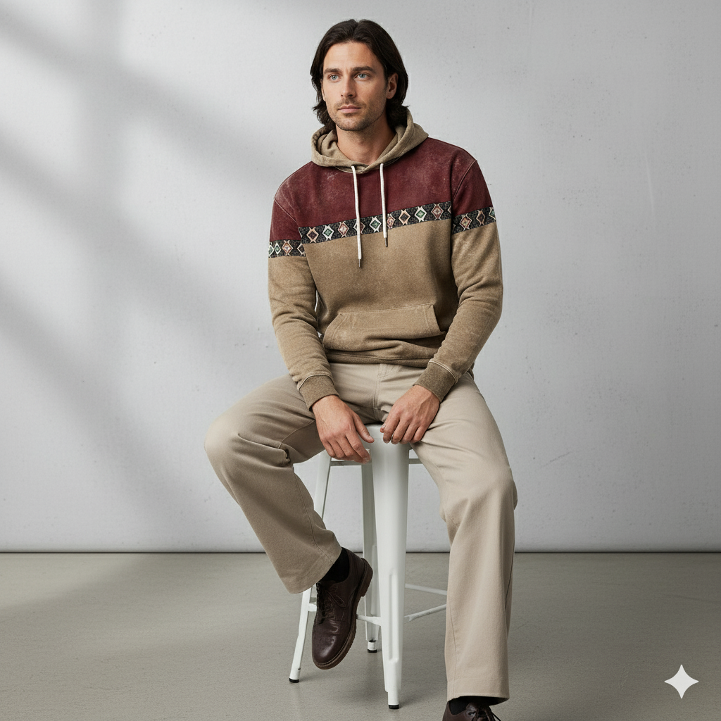 Herren Hoodie mit Muster | Lässig & Warm | Herbst/Winter