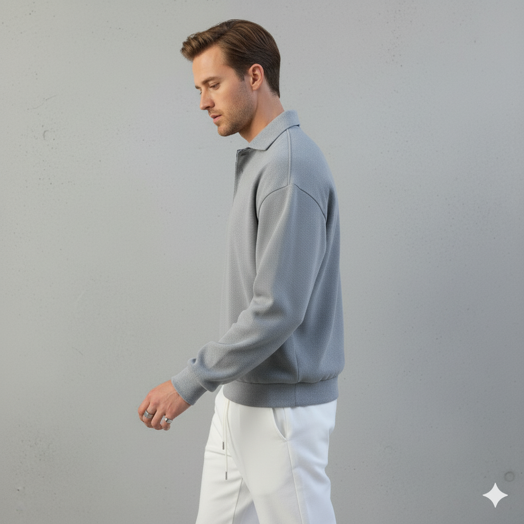 Lässiger Herrenpullover mit Reverskragen | Bequem | Freizeit