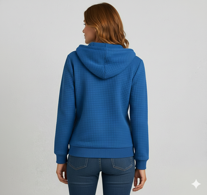 Leichter Damen Kapuzen Strickjacke mit Reißverschluss | Übergang