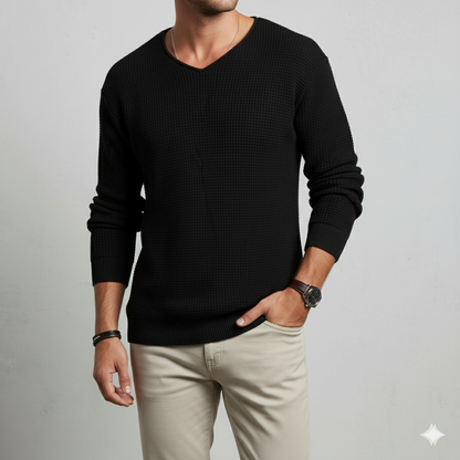 Lässiger Damen Strickpullover mit V-Ausschnitt | Freizeit | Herbst