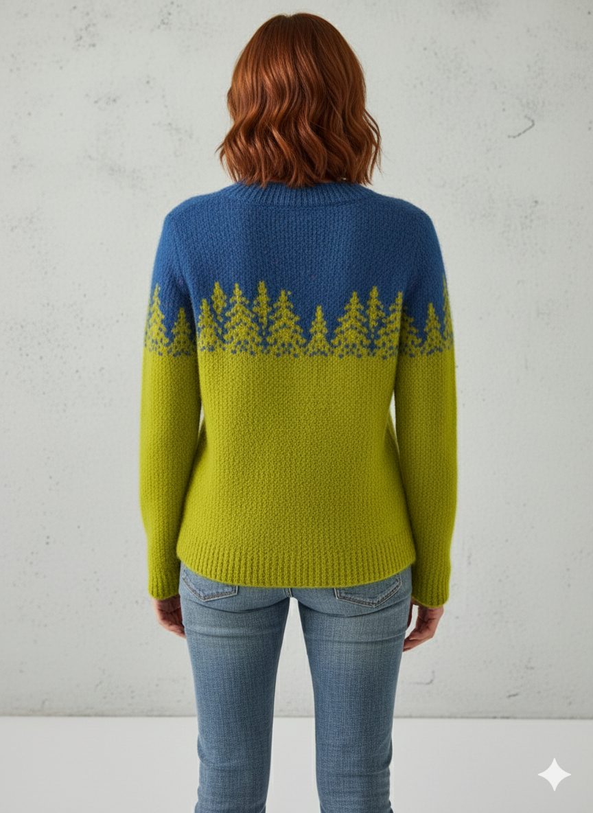 Damen Strickpullover mit Rundhals | Winter | Norweger-Muster