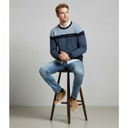 Gemusterter Strickpullover für Herren