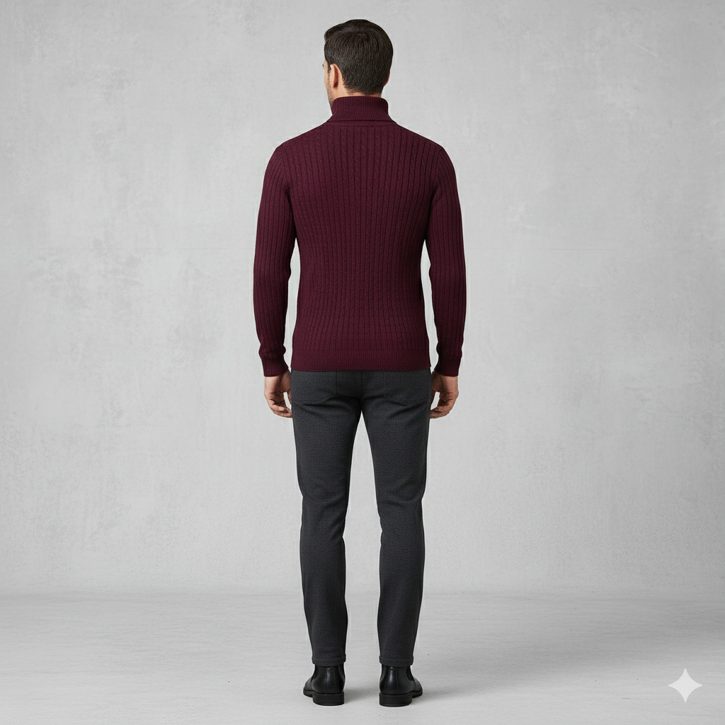 Herren Strickpullover mit Rollkragen | Slim Fit | Winter