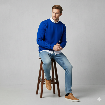 Herren Sweatshirt mit Rundhalsausschnitt