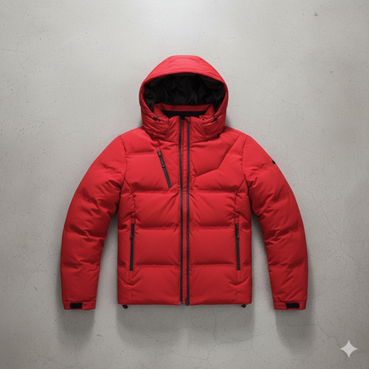 Warme Herren Daunenjacke mit Kapuze | Winter | Slim Fit