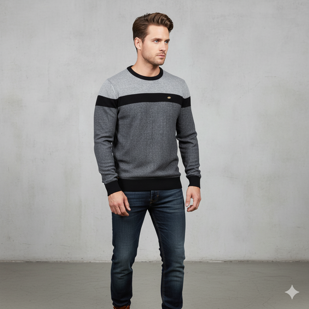Gemusterter Strickpullover für Herren