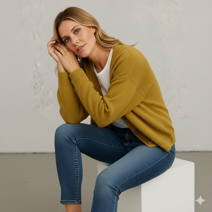 Damen Strickjacke mit V-Ausschnitt | Herbst & Übergang