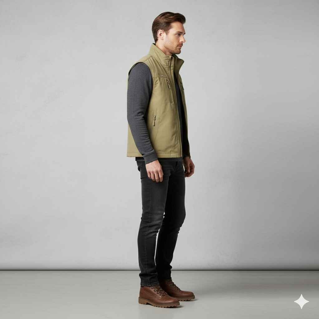 Herren Outdoor Weste mit Taschen | Leicht & Atmungsaktiv | Übergang