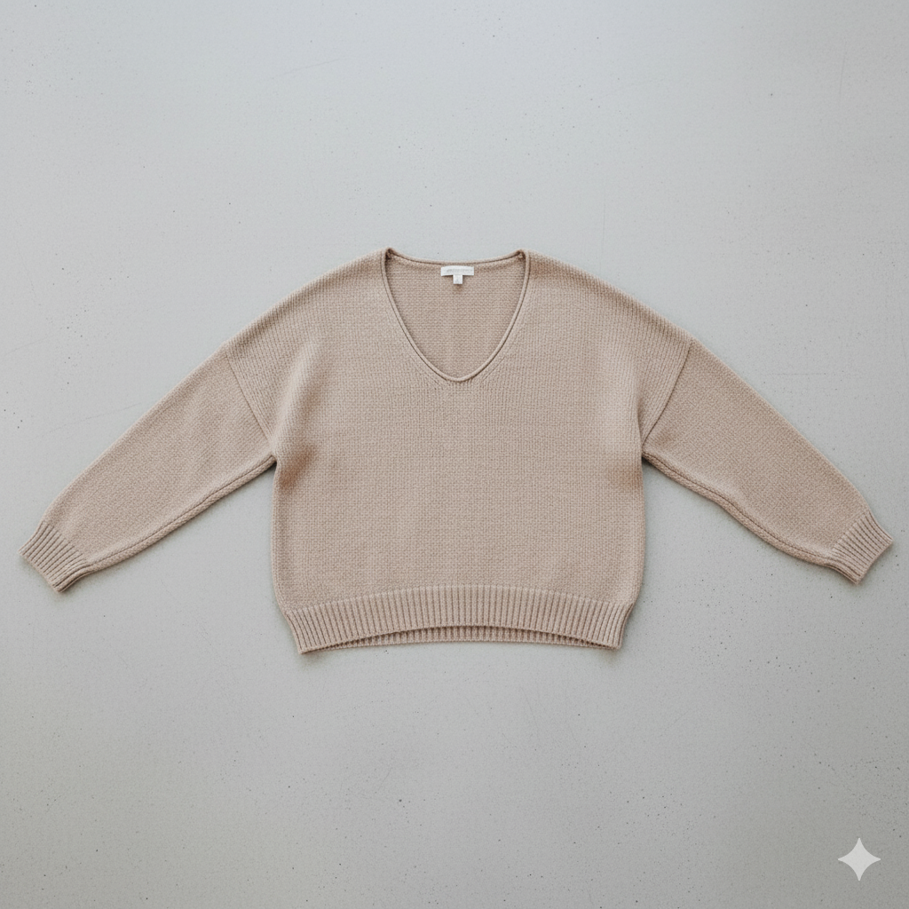 Damen Strickpullover mit V Ausschnitt | Locker & Freizeit