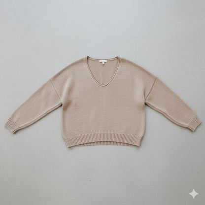 Damen Strickpullover mit V Ausschnitt | Locker & Freizeit