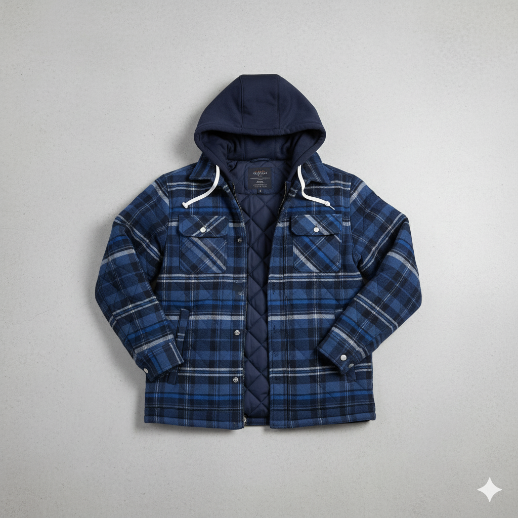 Gepolsterte Herrenjacke mit Karomuster | Warm & Casual Winter
