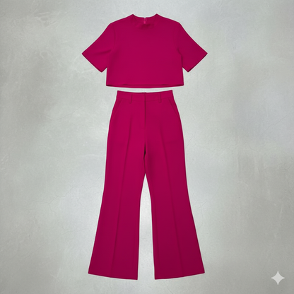 Kurzes Oberteil & High Waist Hose | Weit & Elegant