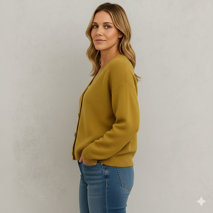 Damen Strickjacke mit V-Ausschnitt | Herbst & Übergang