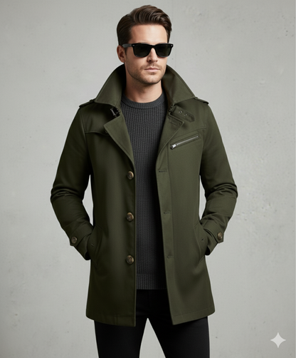 Eleganter Herren Trenchcoat mit Reverskragen | Herbst Übergang