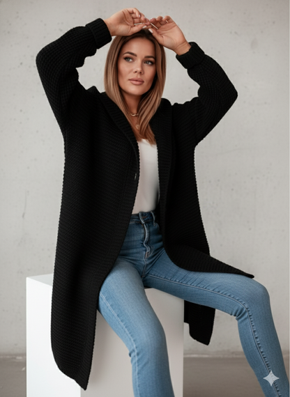 Damen Strickjacke mit Kapuze | Locker & Warm für Herbst Winter