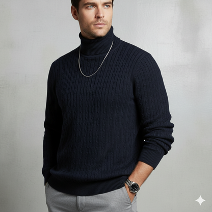 Herren Strickpullover mit Rollkragen | Slim Fit | Winter