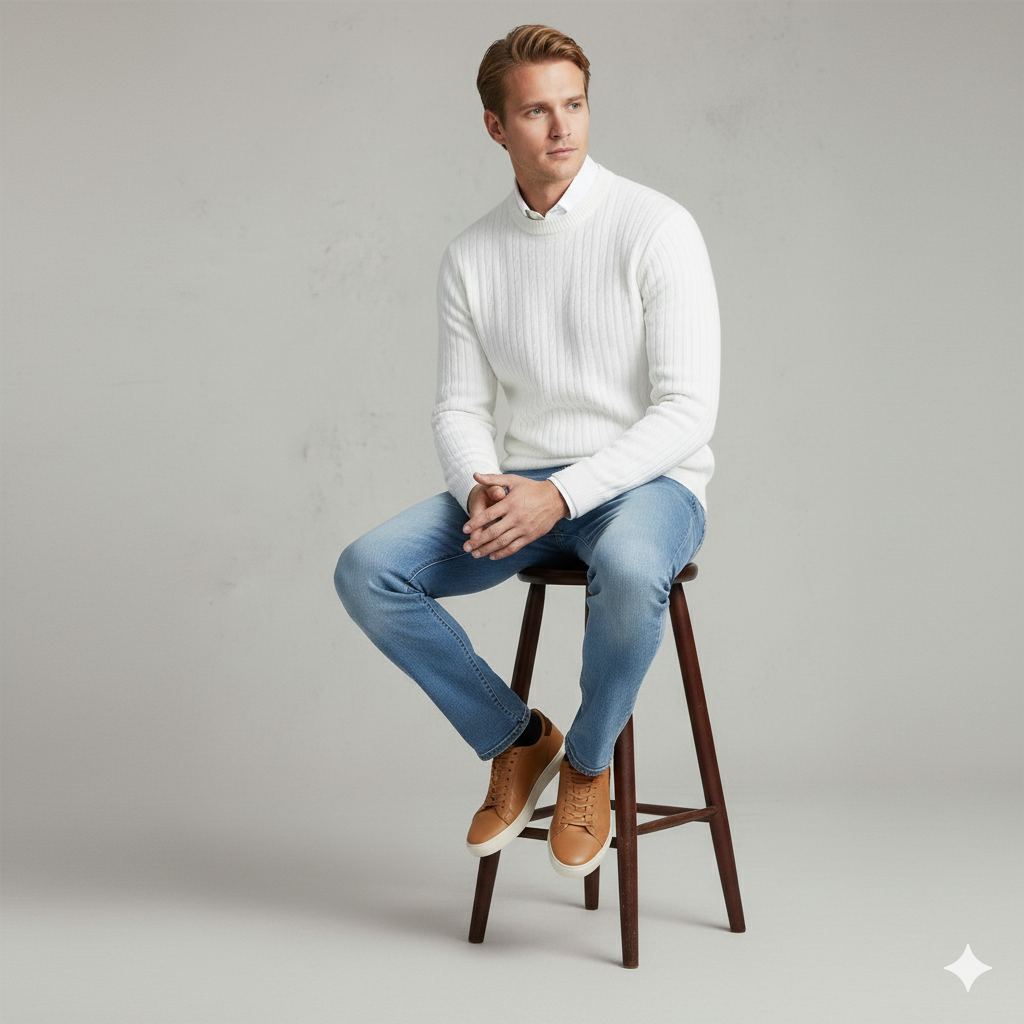 Feiner Herren Strickpullover mit Rollkragen