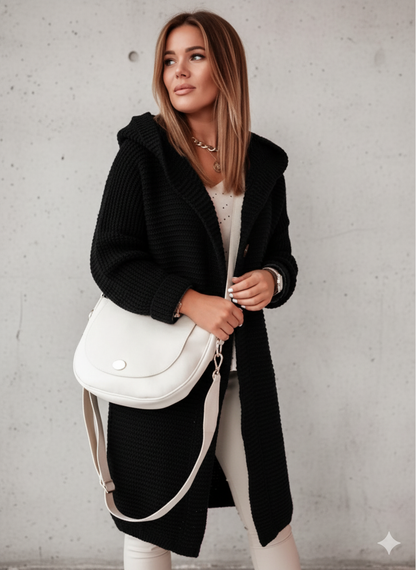 Damen Strickjacke mit Kapuze | Locker & Warm für Herbst Winter
