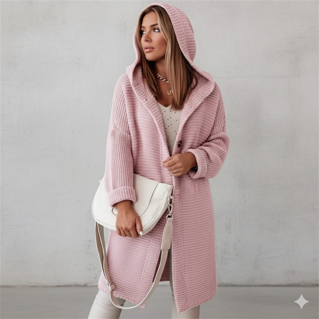 Damen Strickjacke mit Kapuze | Locker & Warm für Herbst Winter