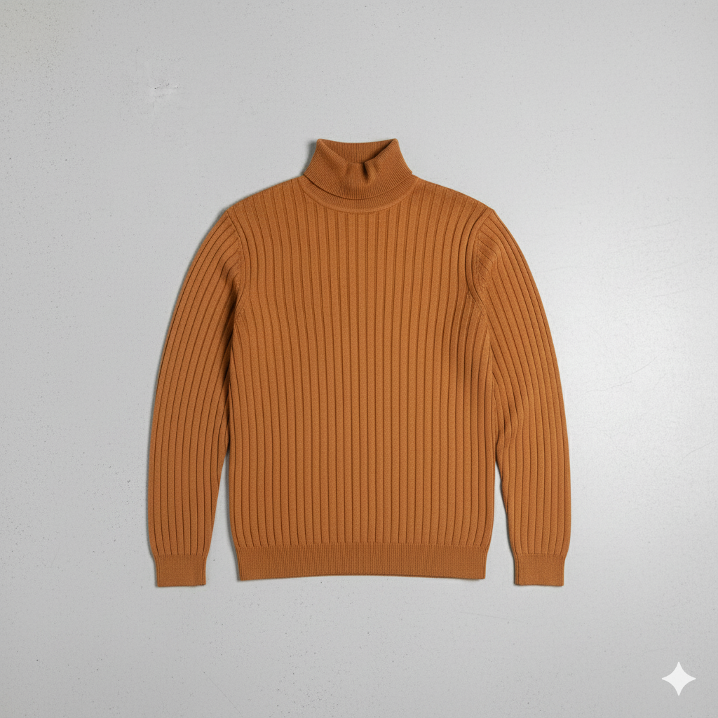 Herren Rollkragenpullover mit Strukturmuster