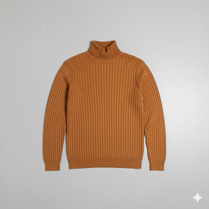 Herren Rollkragenpullover mit Strukturmuster