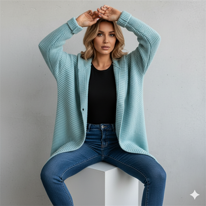Damen Strickjacke mit Kapuze | Locker & Warm für Herbst Winter