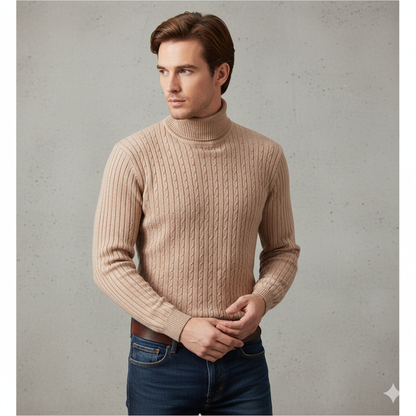 Feiner Herren Strickpullover mit Rollkragen