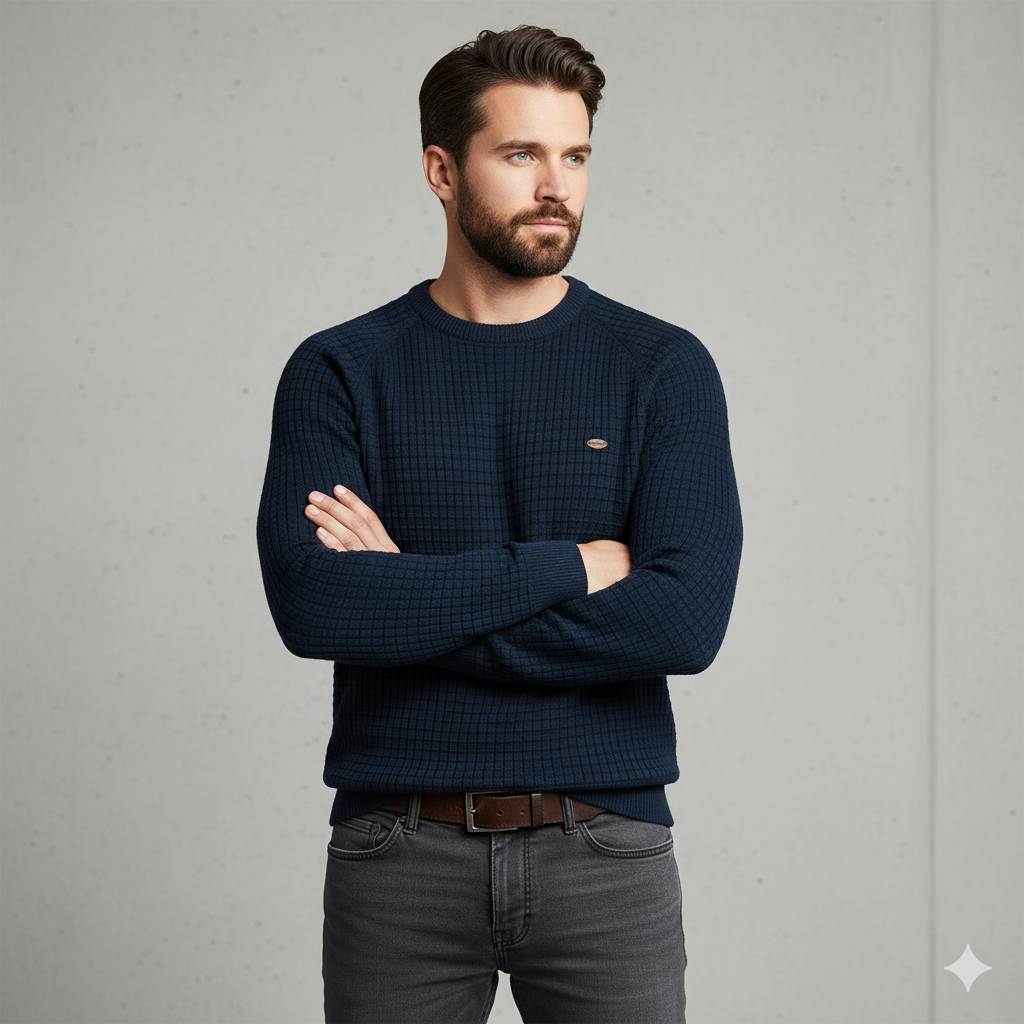 Herren Baumwollpullover mit Karomuster | Modern & Bequem