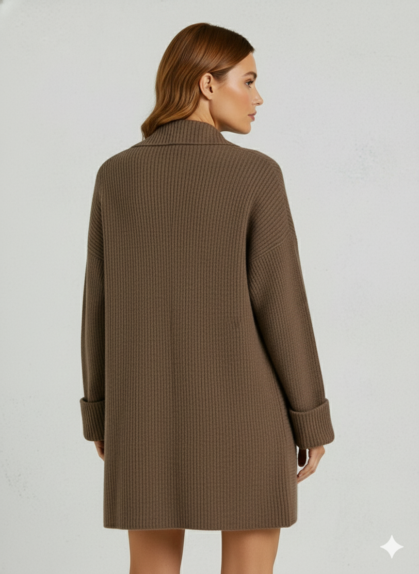 Damen Strickjacke mit Reverskragen | Warm & Lässig Winter