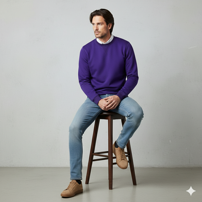 Herren Sweatshirt mit Rundhalsausschnitt