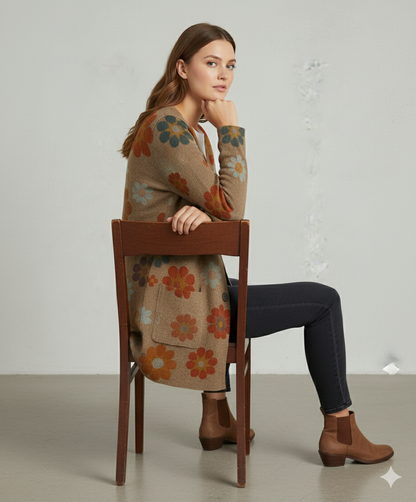 Damen Strickjacke mit abstraktem Print | Herbst/Winter | Stylisch