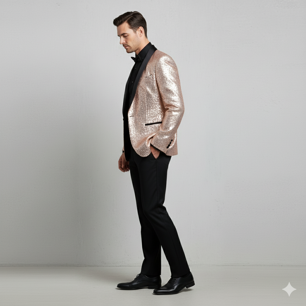 Herren Sakko mit Pailletten | Festlich & Elegant | Slim Fit