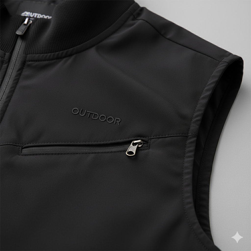 Herren Outdoor Weste mit Reißverschluss | Leicht & Atmungsaktiv