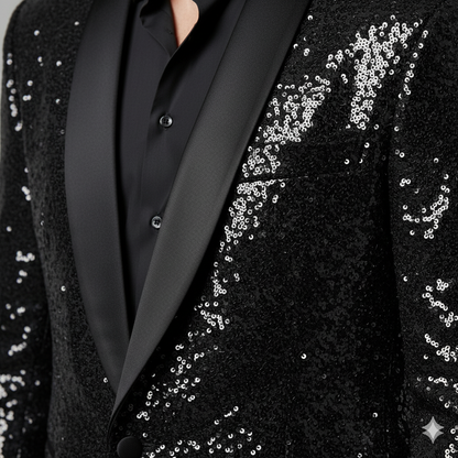 Herren Sakko mit Pailletten | Festlich & Elegant | Slim Fit
