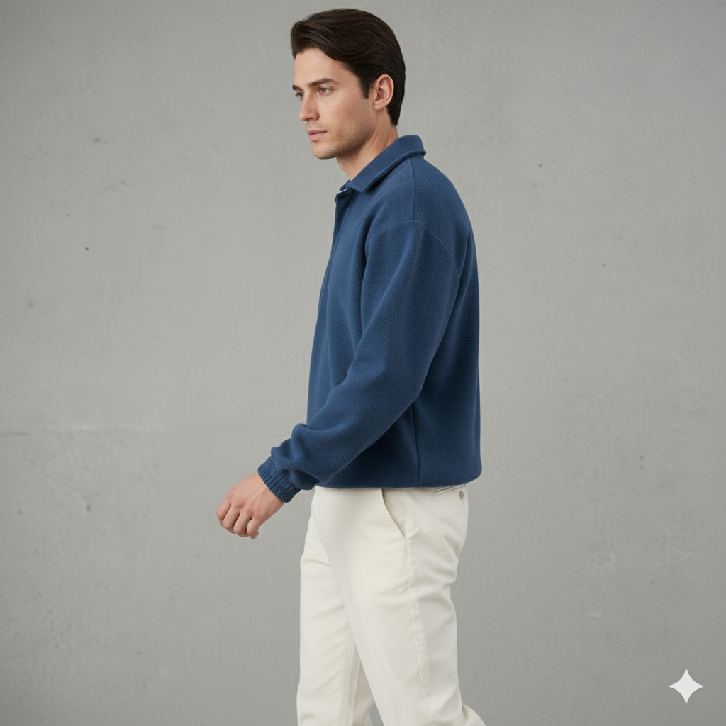 Lässiger Herrenpullover mit Reverskragen | Bequem | Freizeit