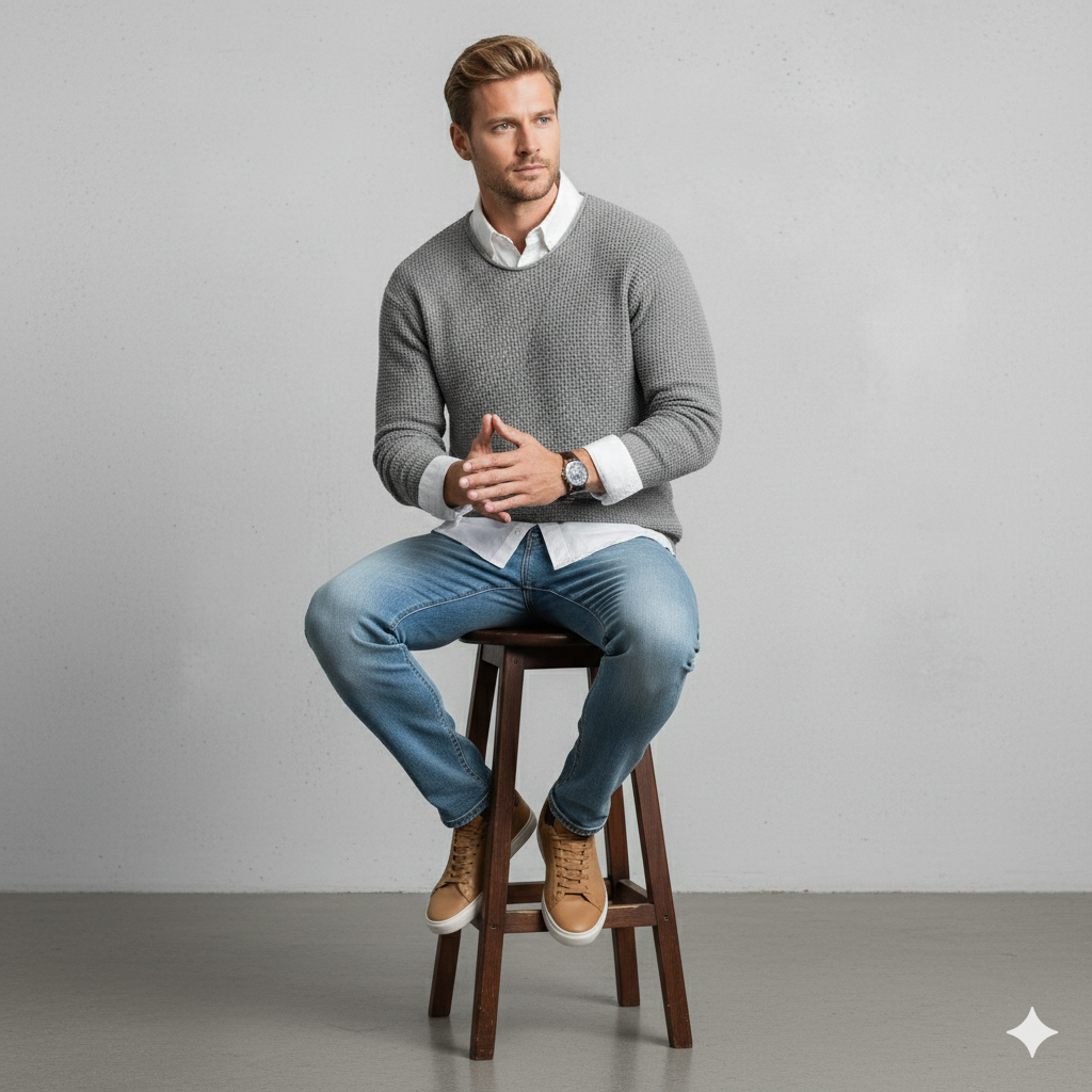 Lässiger Damen Strickpullover mit V-Ausschnitt | Freizeit | Herbst