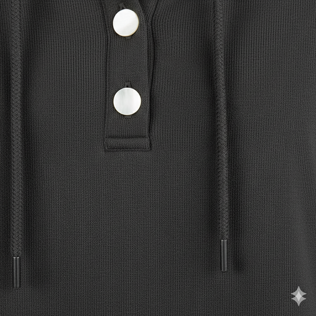Lässiges Damen Hoodie mit Knopfleist