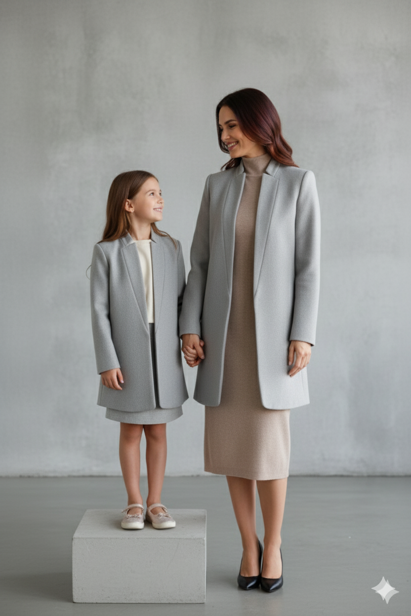 Damen Wollmantel mit Stehkragen | Schmaler Schnitt & Elegant | Herbst/Winter