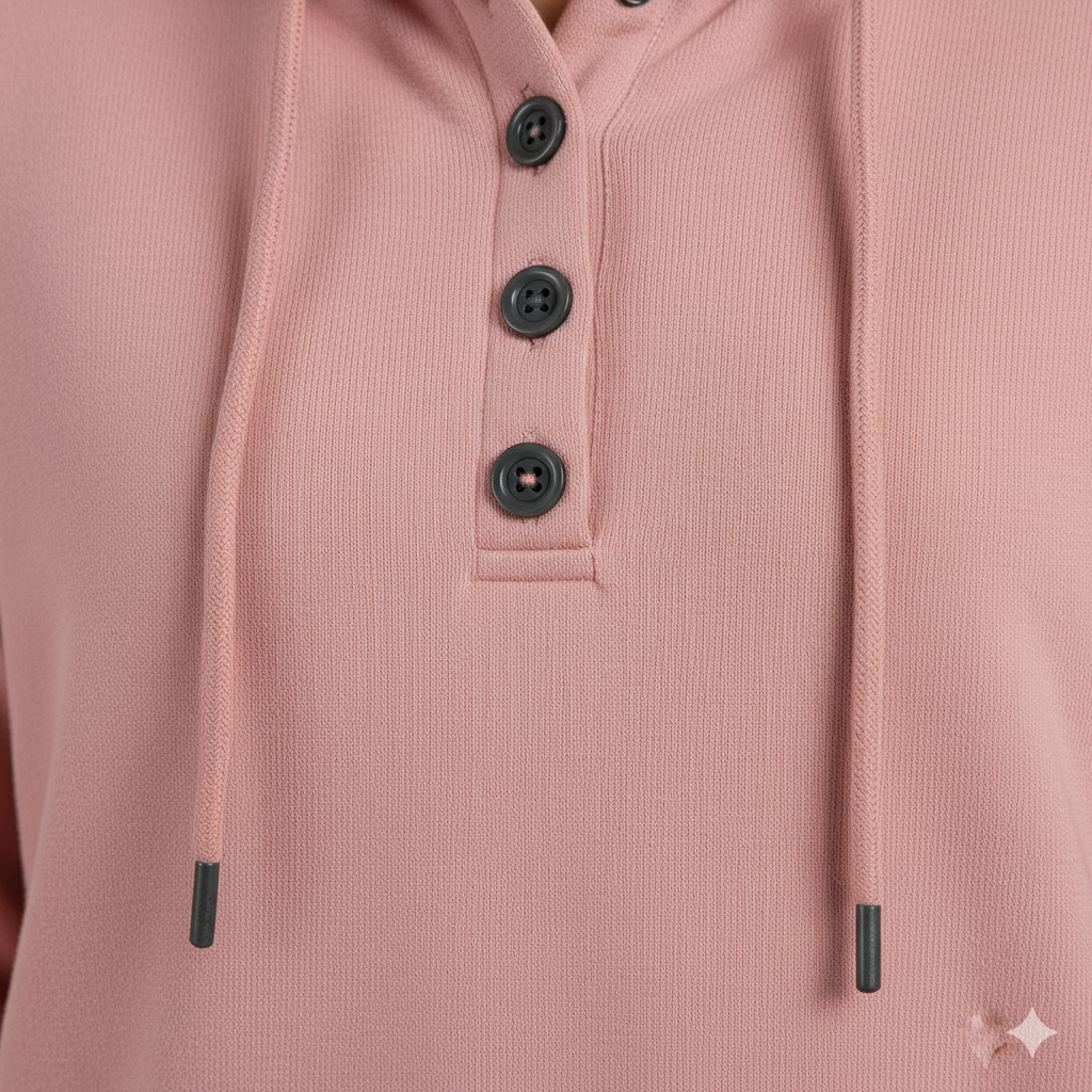 Lässiges Damen Hoodie mit Knopfleist