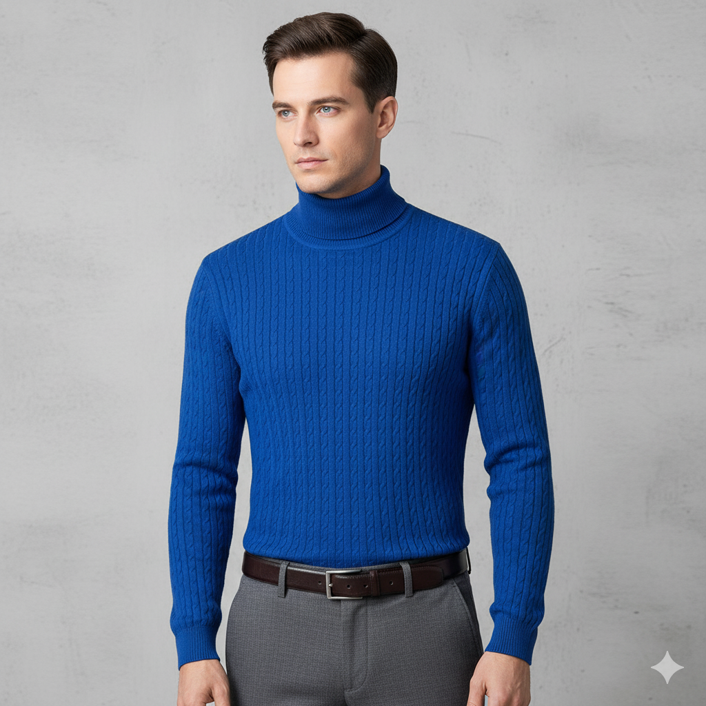 Feiner Herren Strickpullover mit Rollkragen