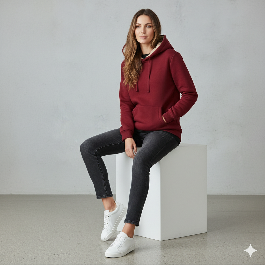 Kuscheliger Damen Hoodie mit Teddyfutter
