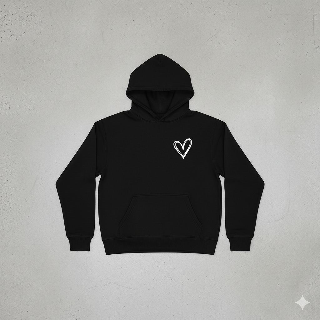 Damen Hoodie mit Herz Print | Lässig & Bequem
