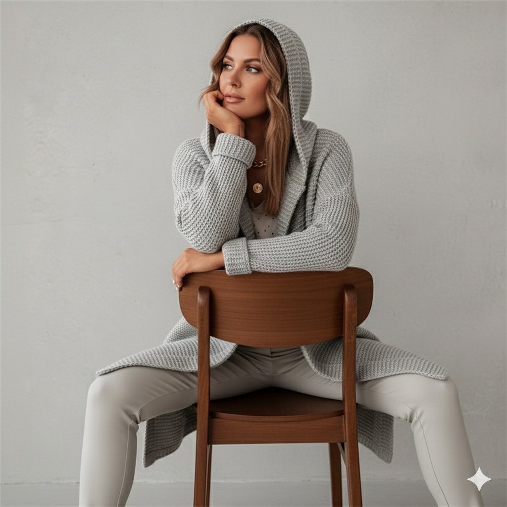 Damen Strickjacke mit Kapuze | Locker & Warm für Herbst Winter