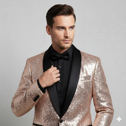 Herren Sakko mit Pailletten | Festlich & Elegant | Slim Fit