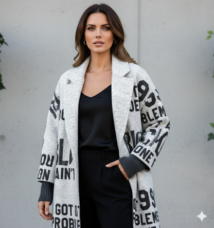 Damen Wollmantel mit Karomuster | Oversize & Warm | Winter