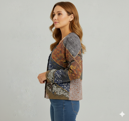 Damen Strickjacke mit abstraktem Print | Herbst/Winter | Stylisch
