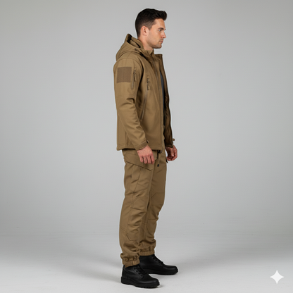 Herren Outdoor Taktikanzug mit Kapuze | Wasserabweisend & Winter