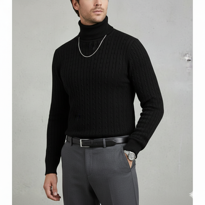 Herren Strickpullover mit Rollkragen | Slim Fit | Winter