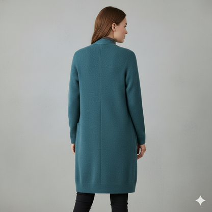 Langer Damen Strickjacke mit Taschen | Herbst & Winter | Elegant