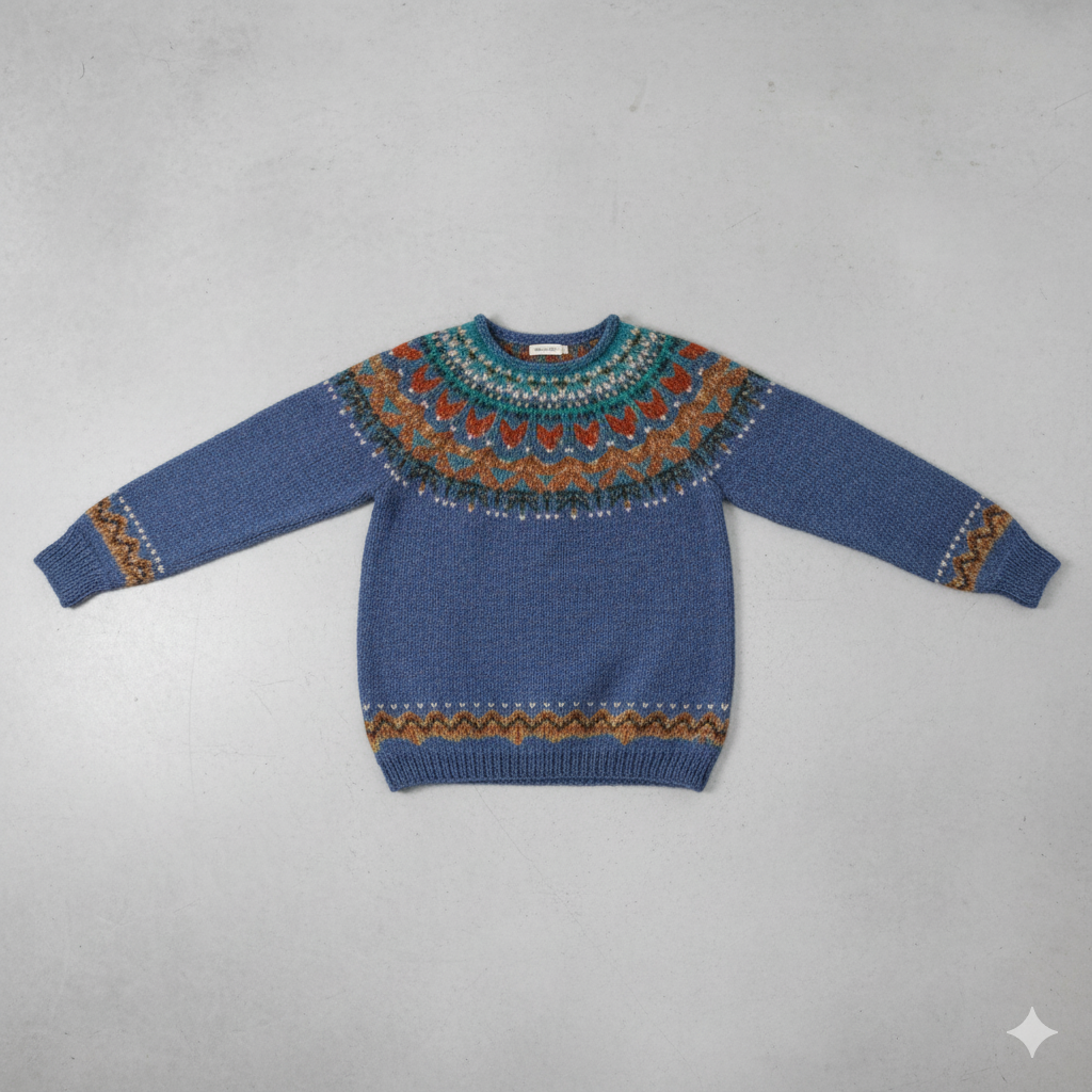 Damen Strickpullover mit Rundhals | Winter | Norweger-Muster